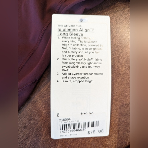 Lululemon Align Long Sleeve - Picture 3 of 3